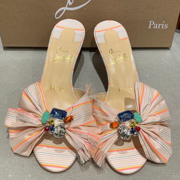 New Authentic Christian Louboutin Jewel Bow Sandals - Picture 5 of 8
